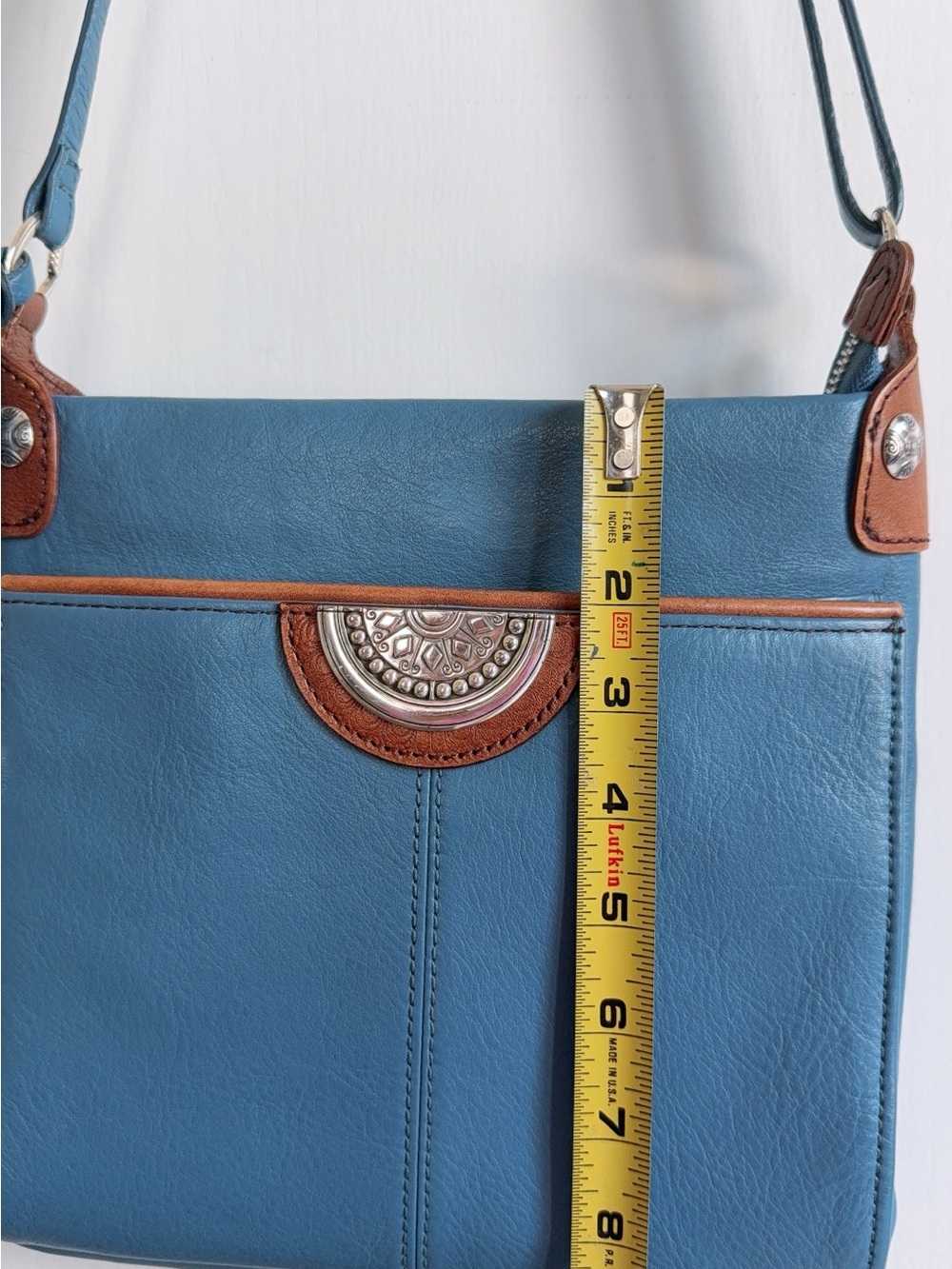 Brighton Pretty Tough Royce Crossbody Shoulder Bag Purse turquoise - Picture 13 of 14